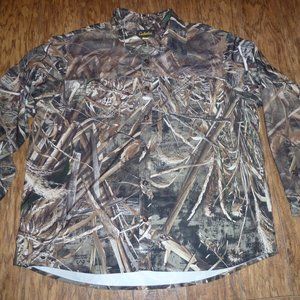 Cabelas Mens XXL Realtree Max 5 Camo Thick Flannel Button up Hunting Shirt